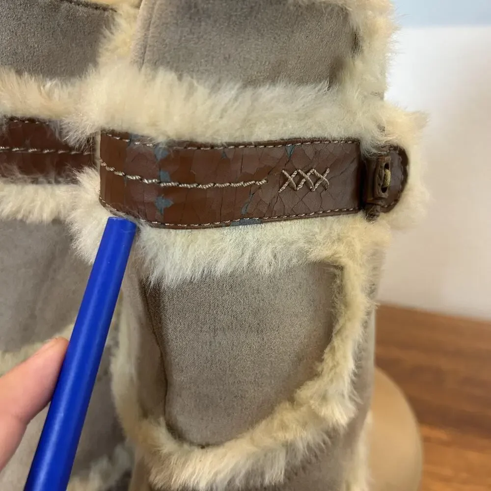 Earth‎ Astrid Sand Faux Fur Winter Boots 7/8 Kalso Comfort Suede Waterproof Look